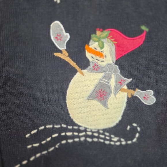 Woolrich XL Snowman Holiday Sweater Vest Embroidered Winter Frosty New Womens - Picture 2 of 11